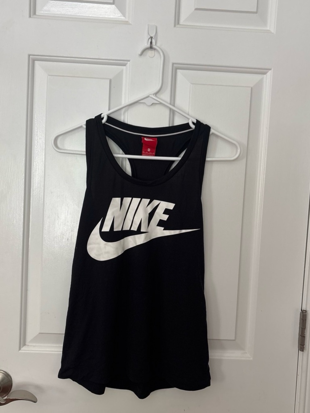 Nike Black Tank Top with White Swoosh Logo